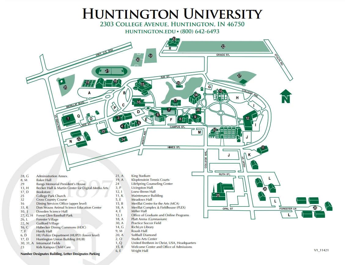 Huntington University Campus Map All Maps