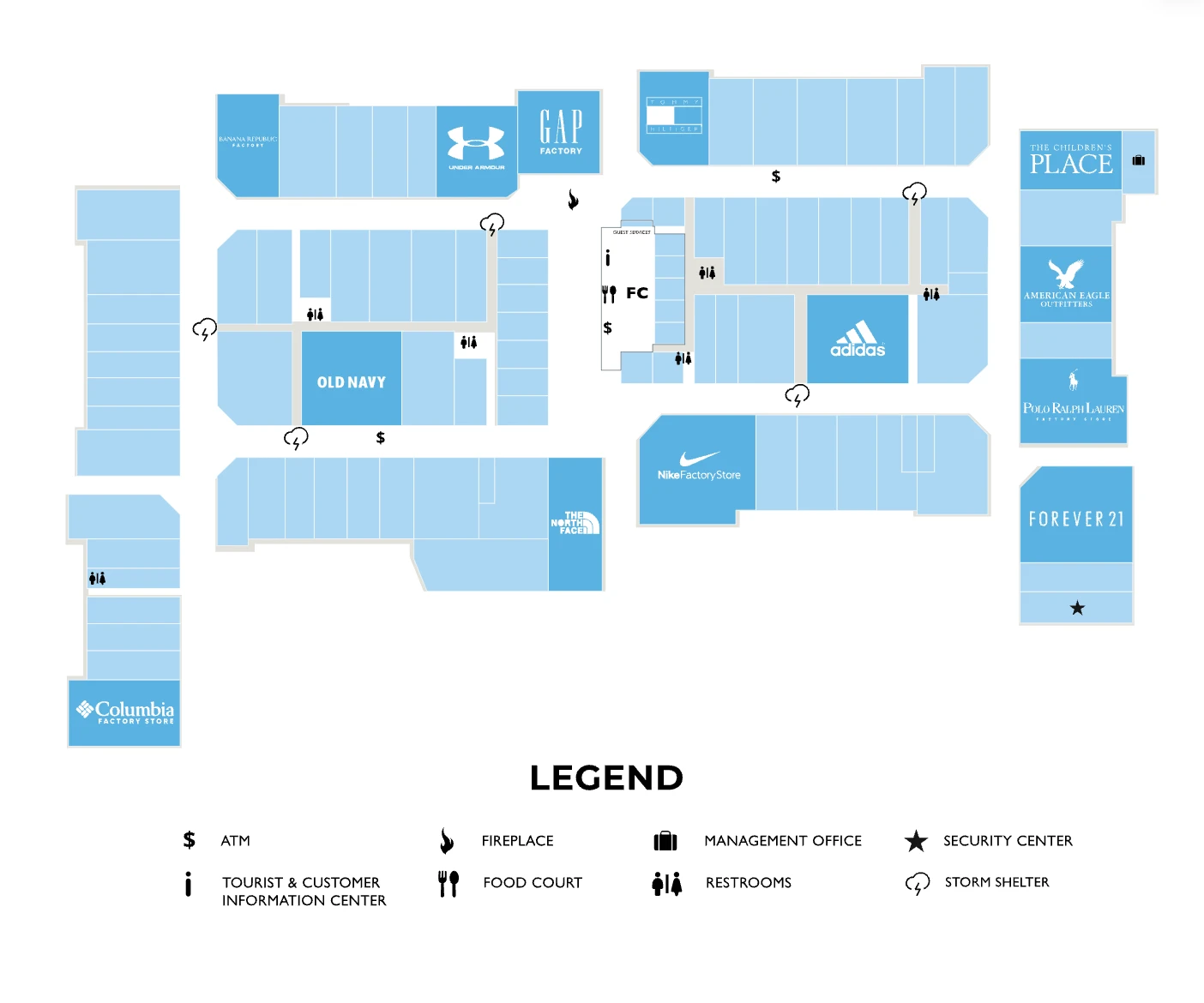 OKC Outlets Mall Map - All Maps