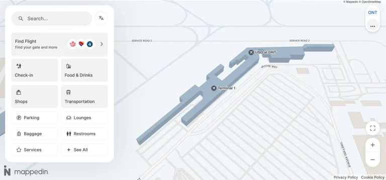 Ontario International Airport Terminal 1 Map 2026