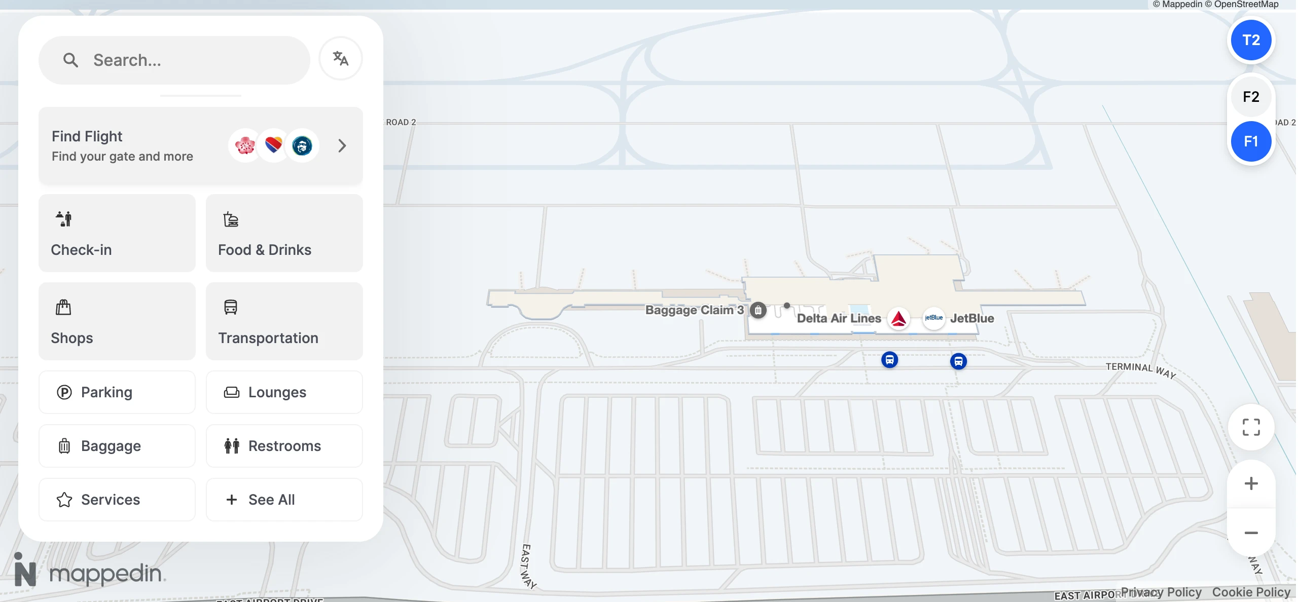 Ontario International Airport Terminal 2 Level 1 Map 2026