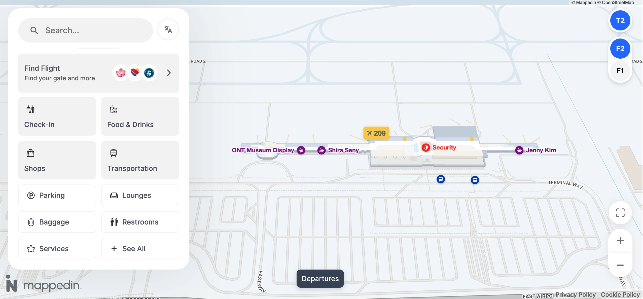 Ontario International Airport Terminal 2 Level 2 Map 2026