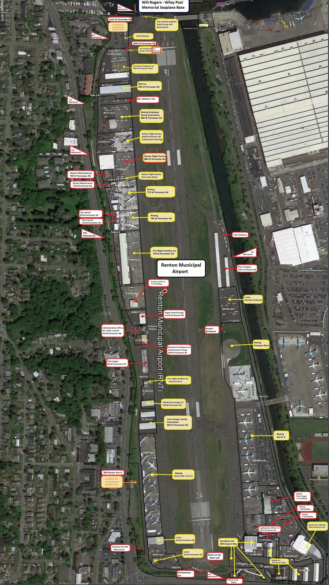 Map Southern Renton Renton Airport Terminal Map - All Maps