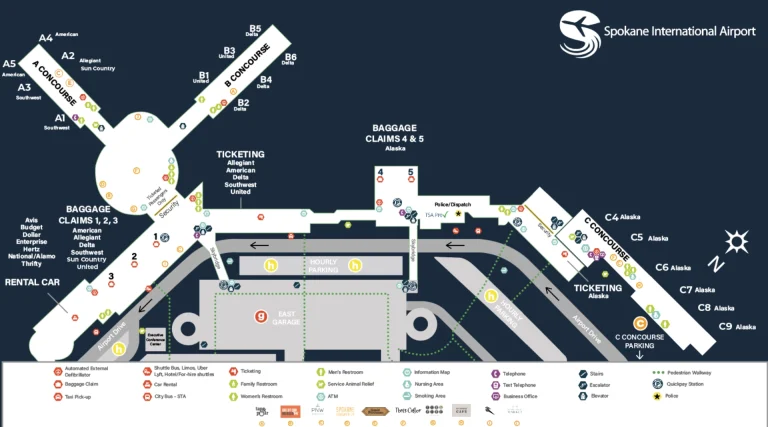 Spokane County Airport Terminal Map 2025
