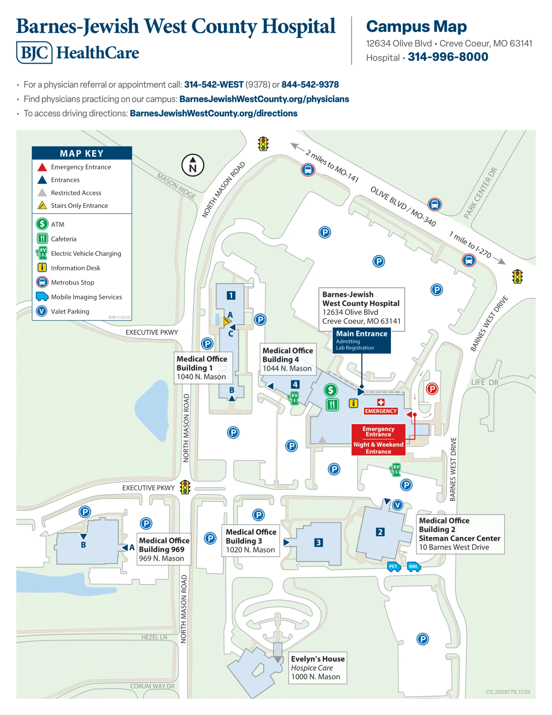Barnes Jewish Hospital Map (2024 2017) All Maps