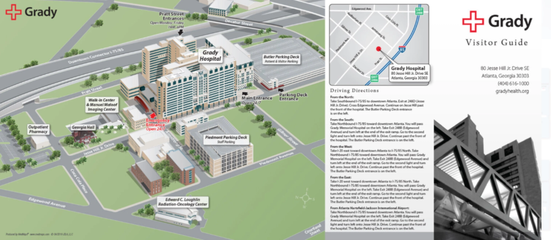 Grady Hospital VIsitor Guide Campus Map 2019