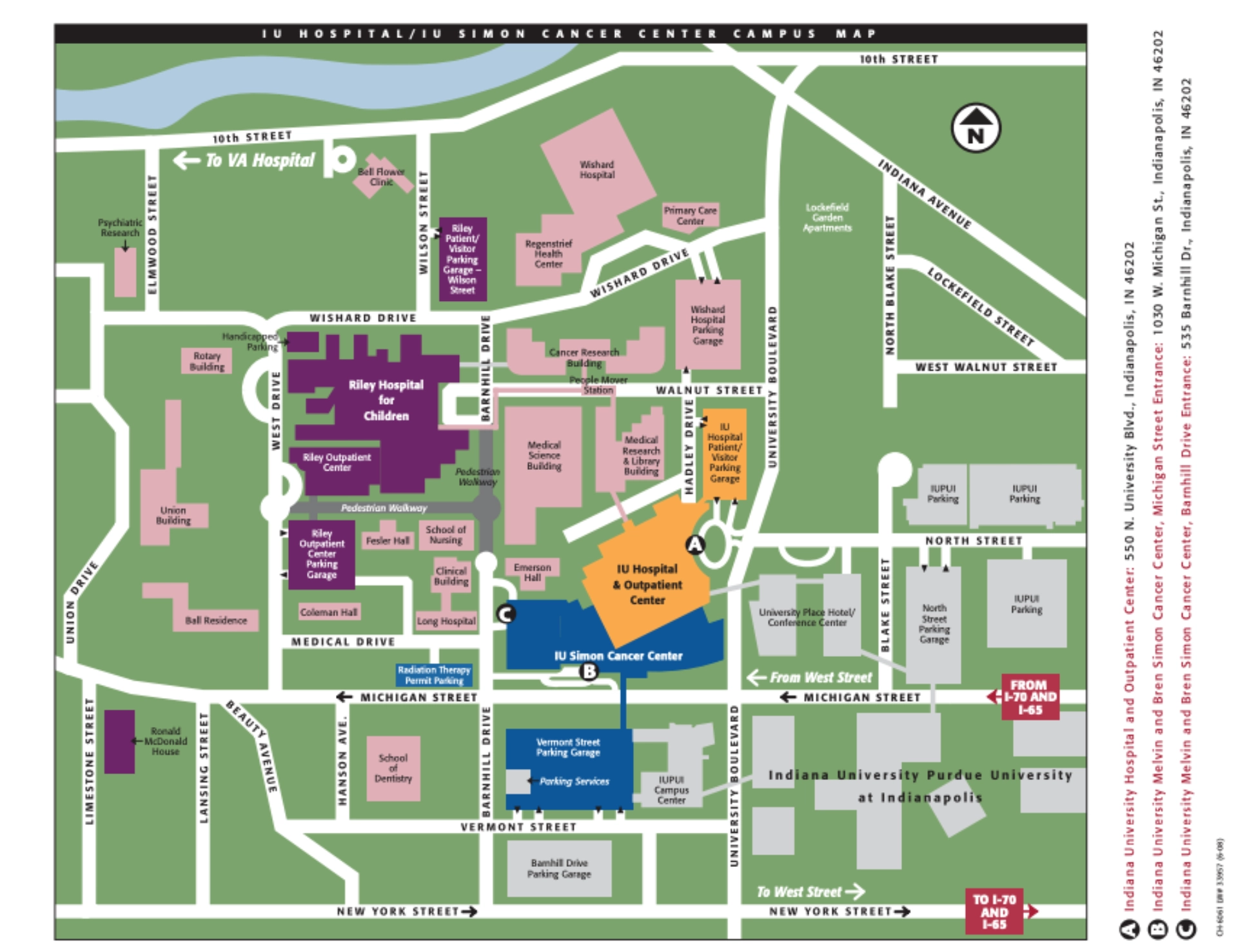 IU Health University Hospital Campus Map 2019