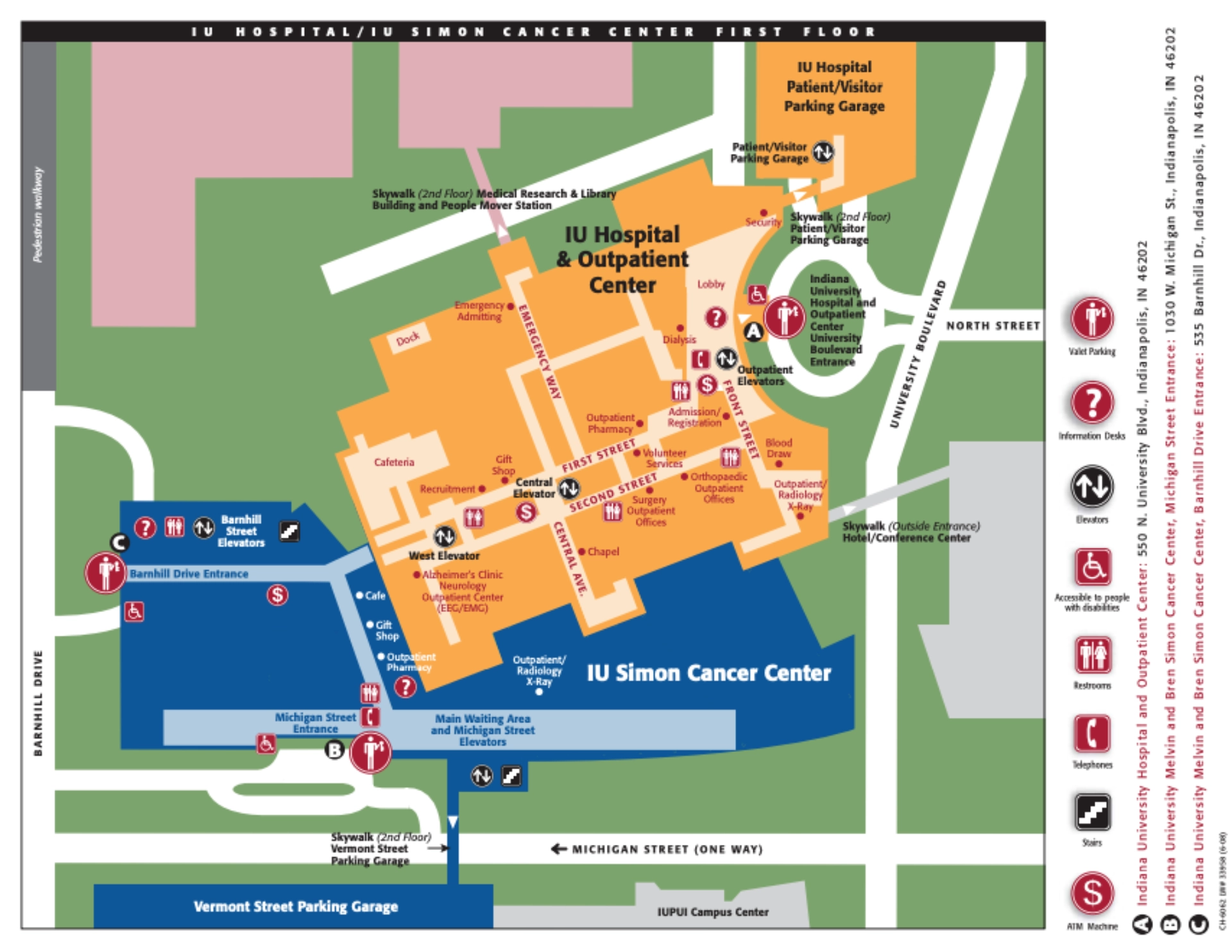 IU Health University Hospital - IU Simon Cancer Center First Floor Map 2019