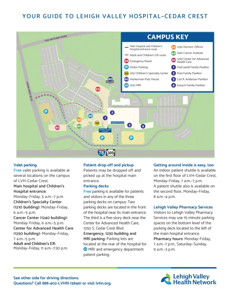 Tucson VA Medical Center Hospital - Lehigh Valley Hospital%E2%80%93Cedar Crest Hospital Campus Map 2011 768x994.webp
