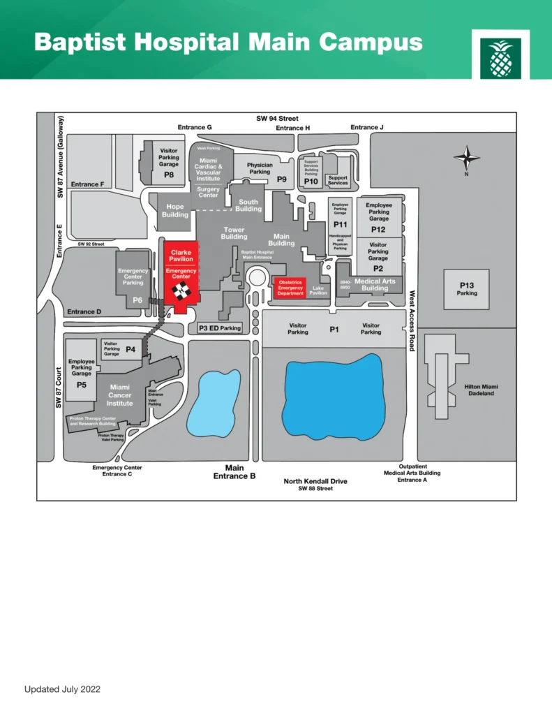 Baptist Hospital Kendall Map (2023) All Maps