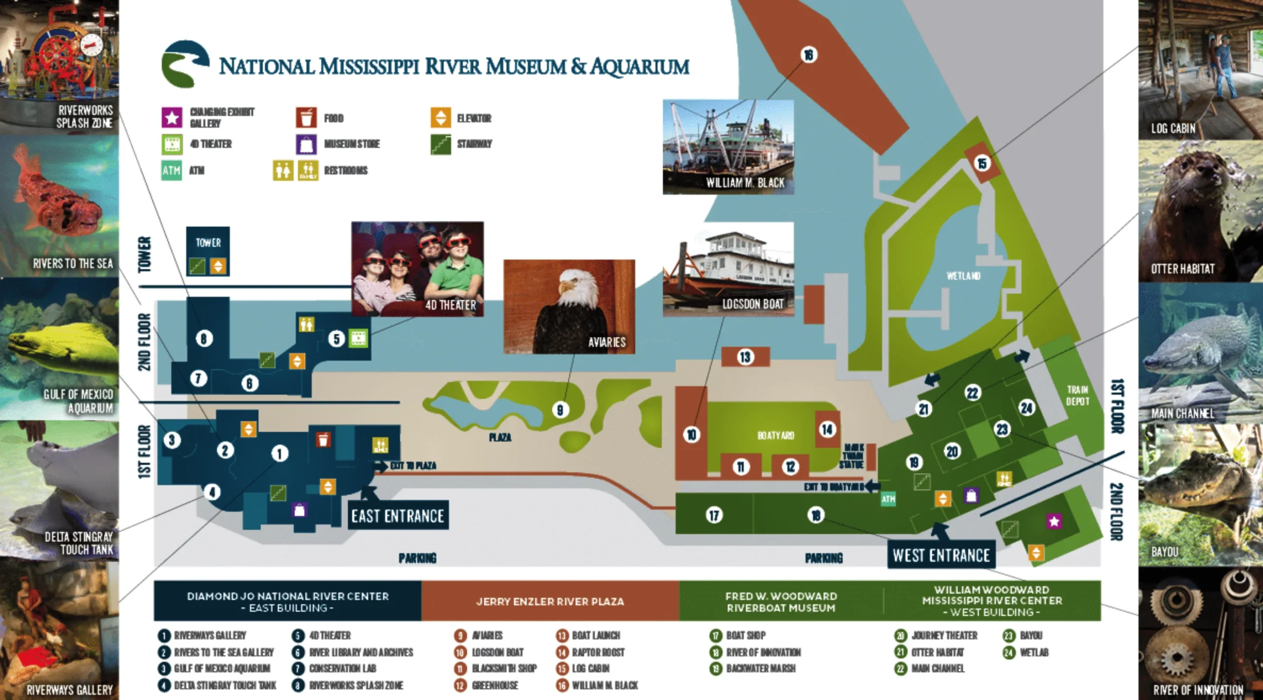 National Mississippi River Museum & Aquarium Map 2021