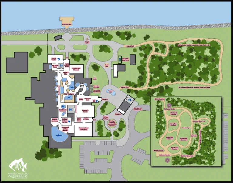 North Carolina Aquariums Roanoke Island Map 2023