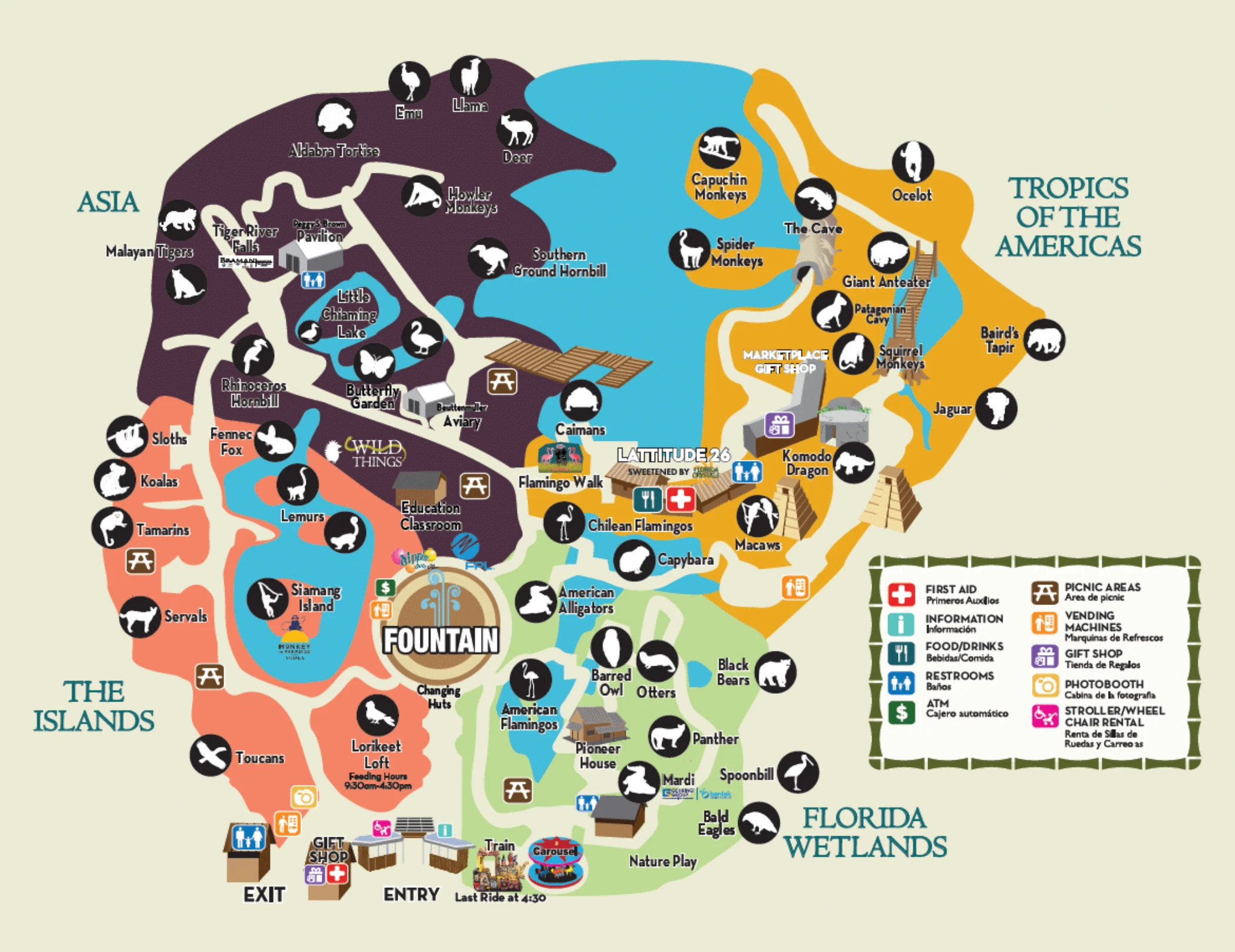 Palm Beach Zoo & Conservation Society Map 2021
