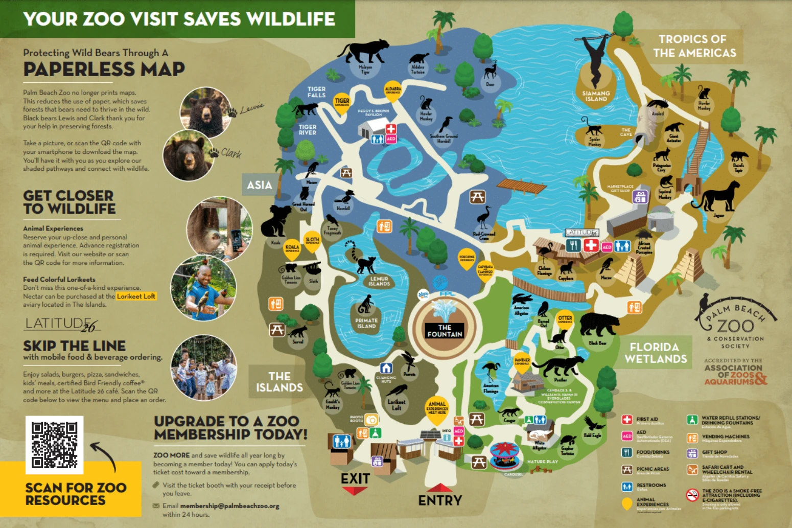 Palm Beach Zoo & Conservation Society Map 2023