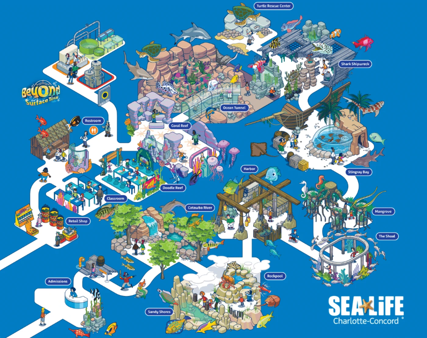 Sea Life Charlotte-Concord Aquarium Map 2023