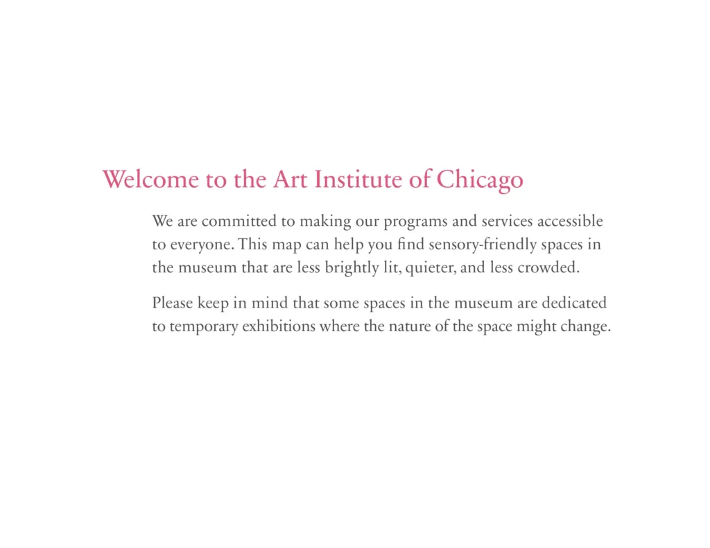 The Art Institute of Chicago Museum Sensory Map 2025-02