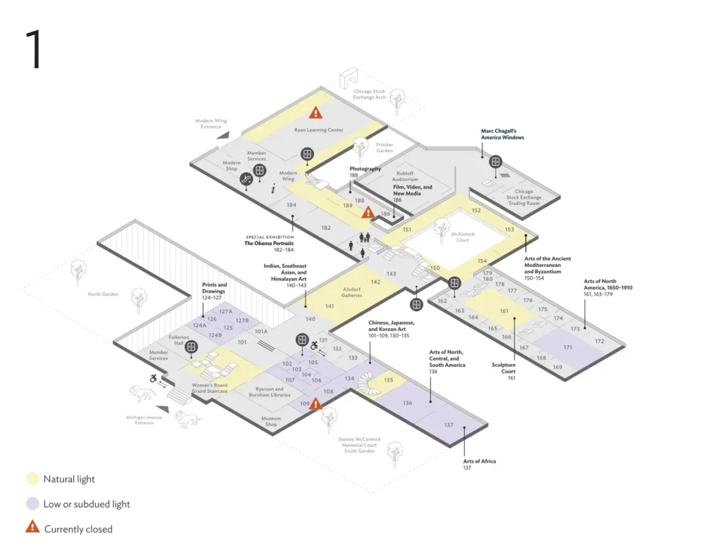 The Art Institute of Chicago Museum Sensory Map 2025-08