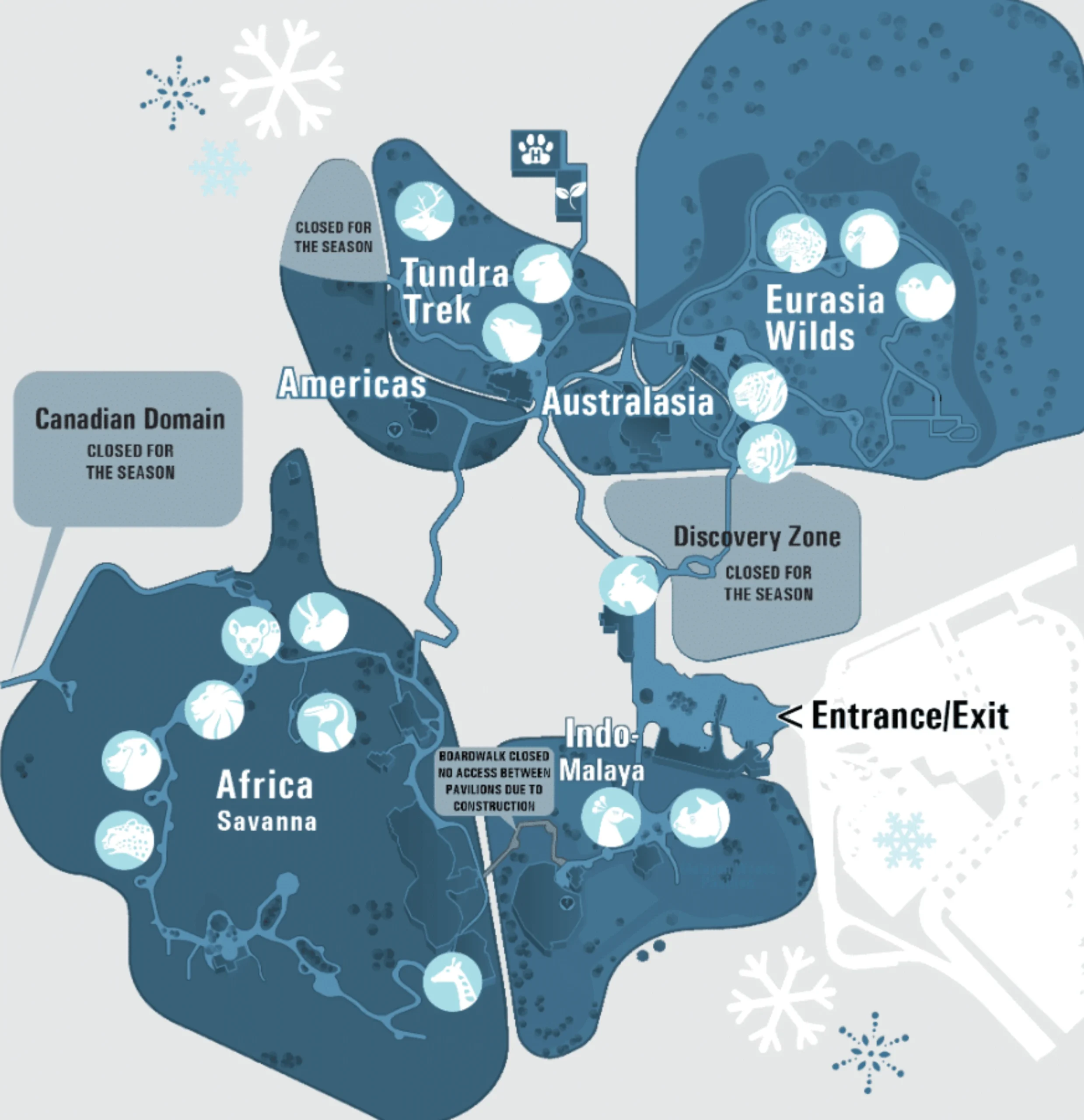 Toronto Zoo Winter Map 2023