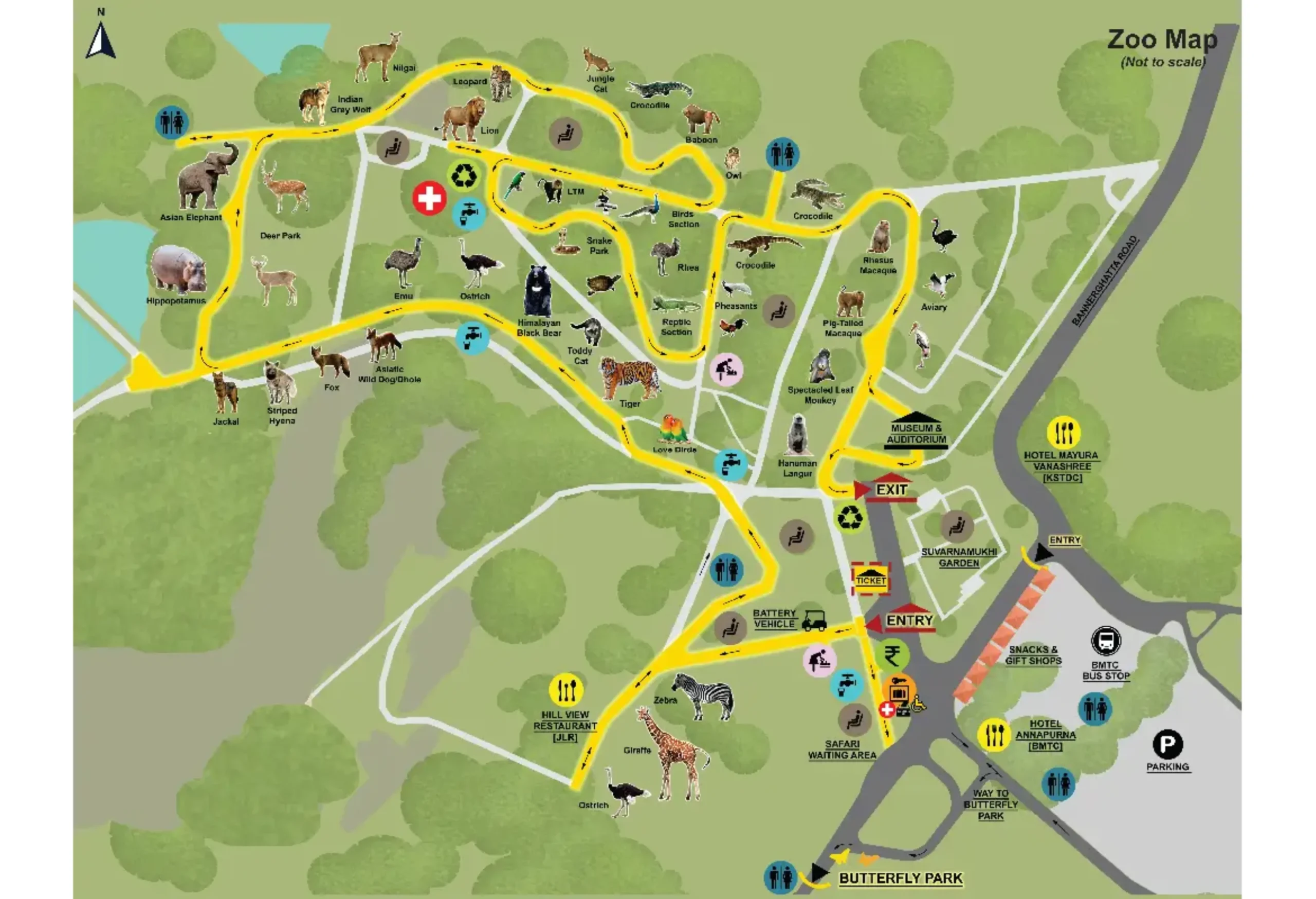 Bannerughatta Biological Park Map 2023