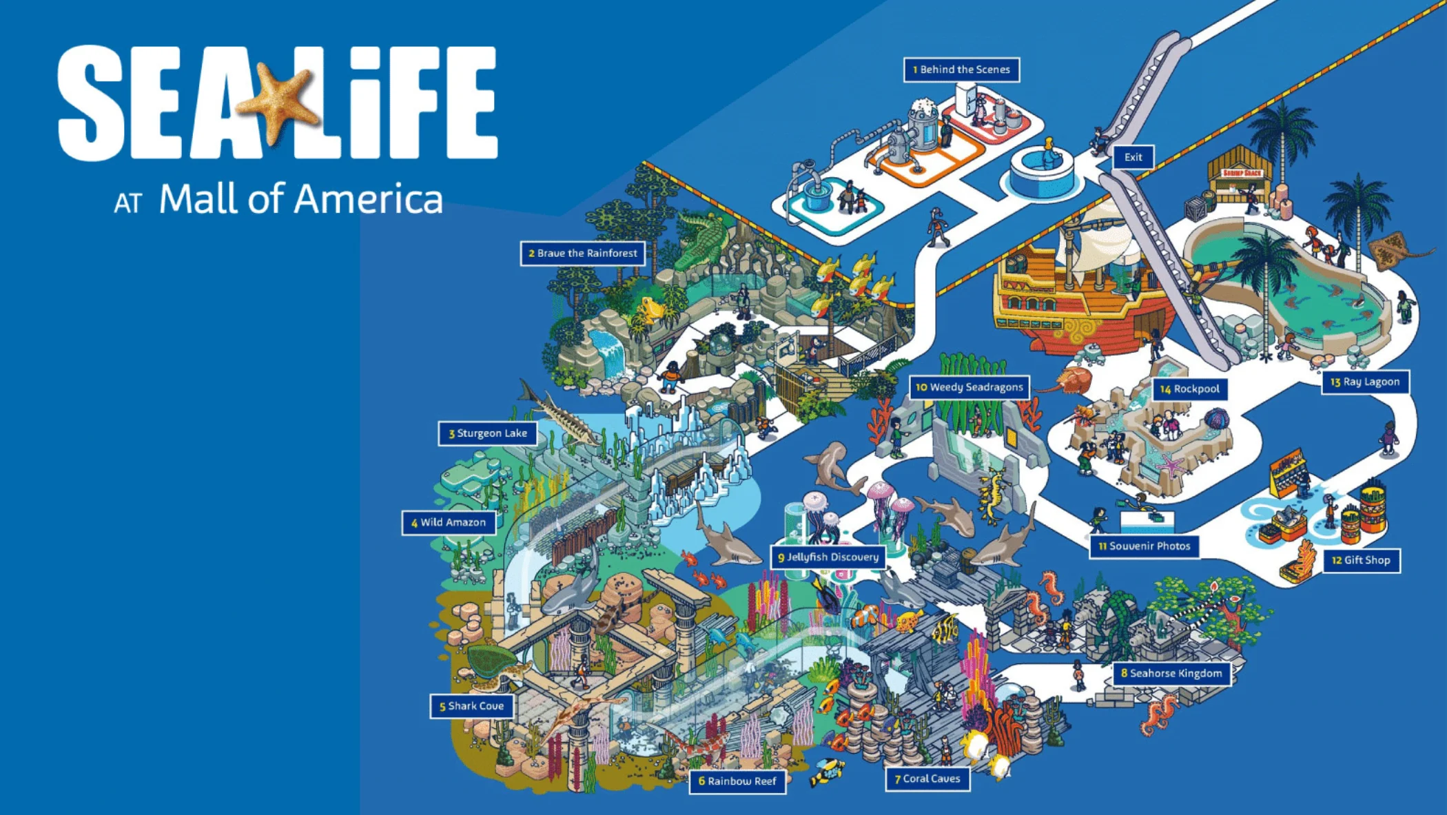 Mall of America Aquarium Map 2021