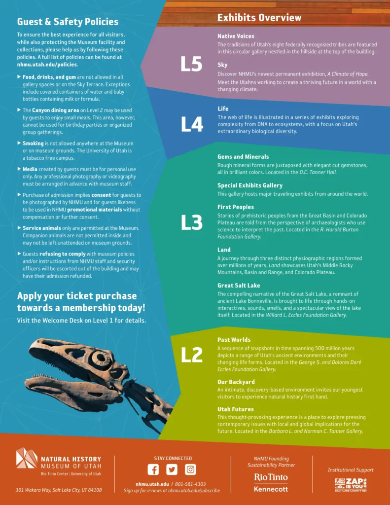 Natural History Museum of Utah Map 2024-2