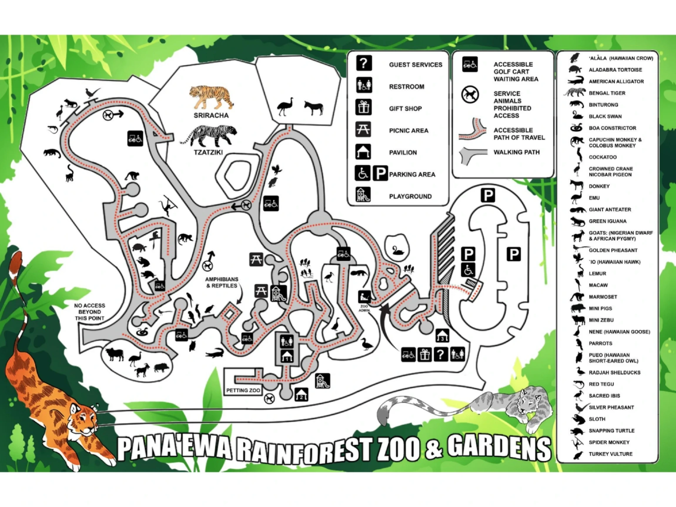 Panaewa Rainforest Zoo and Gardens Map 2024