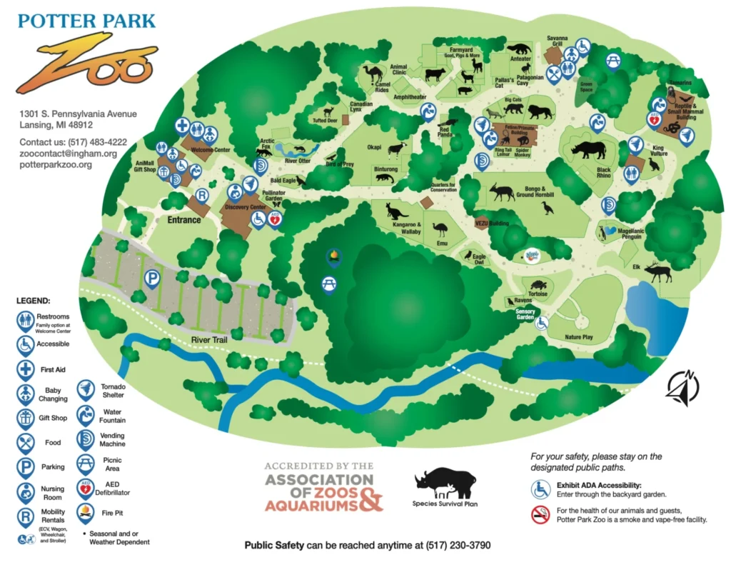 Potter Park Zoo Map (2024 - 2022) - All Maps