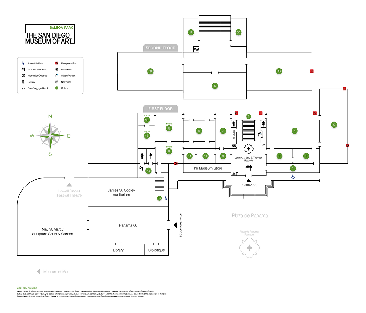 San Diego Museum of Art Map 2017