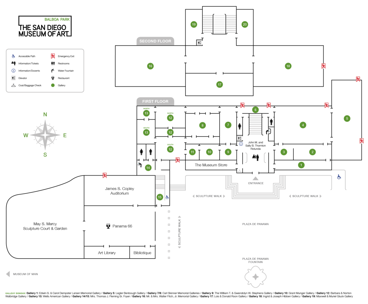 San Diego Museum of Art Map 2020