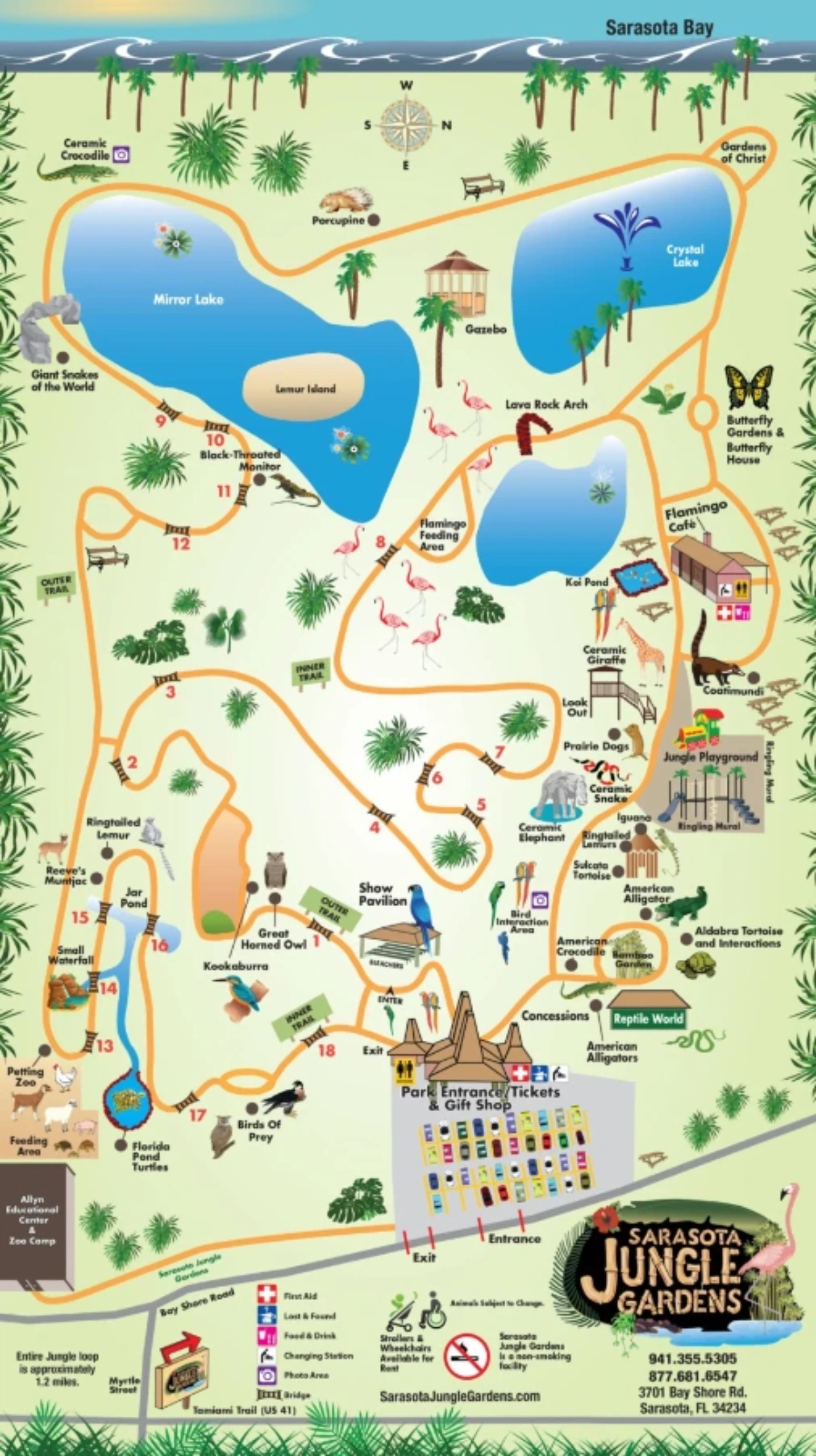 Sarasota Jungle Gardens Map 2021