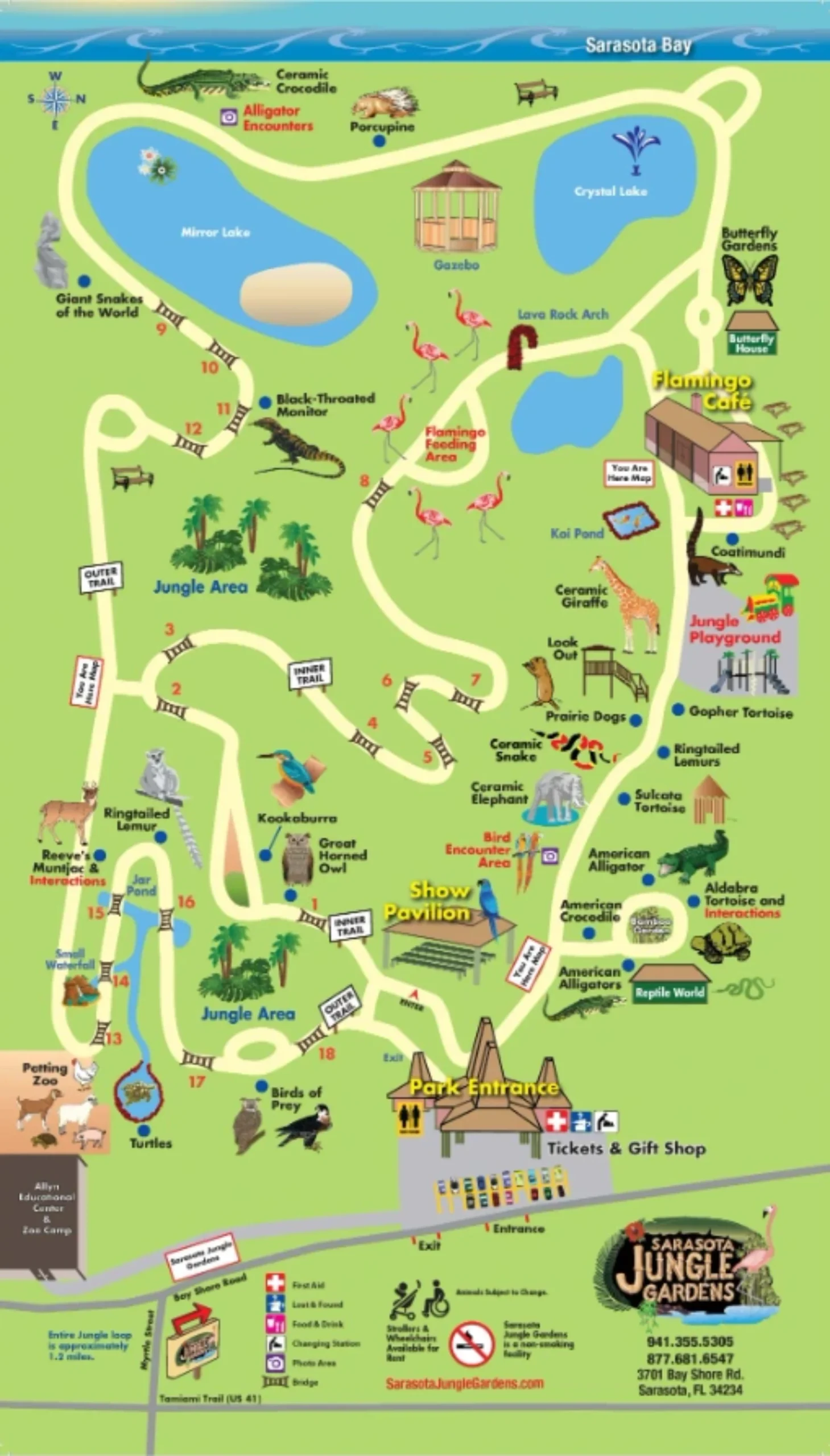 Sarasota Jungle Gardens Map 2022