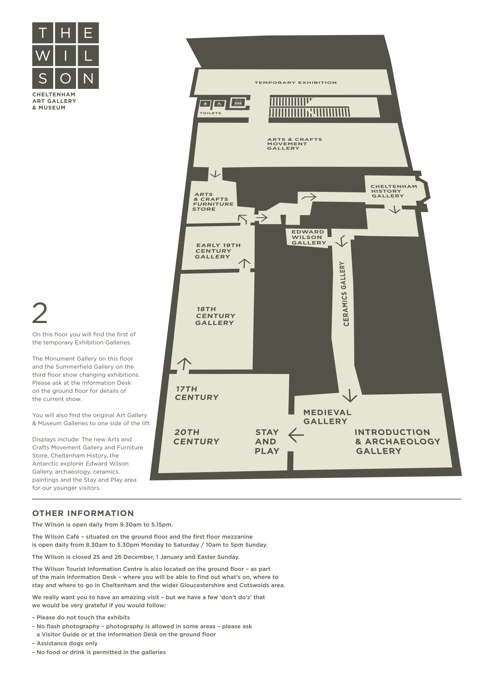 Wilson Art Gallery and Museum Map 2018-2