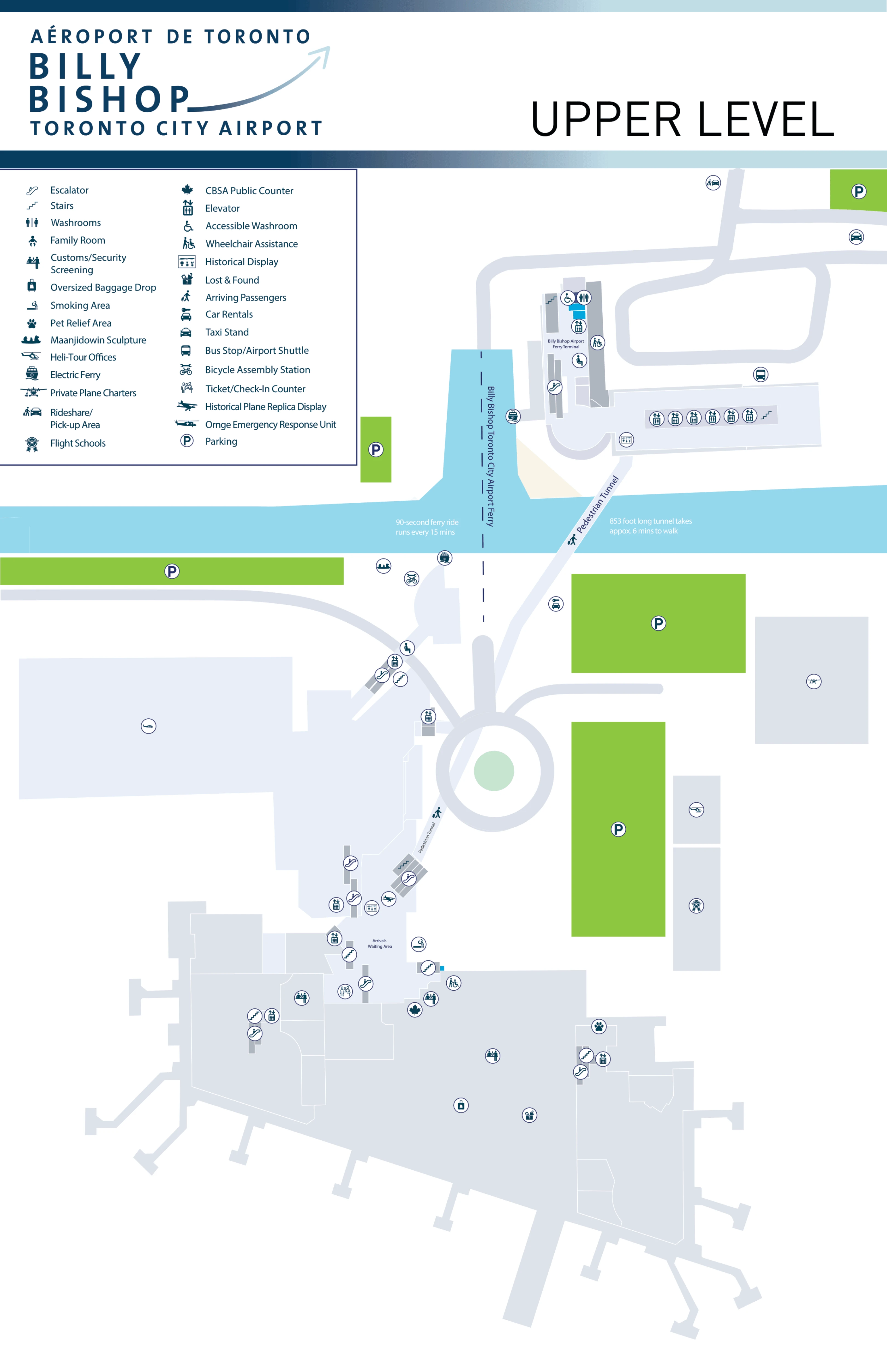 Billy Bishop Toronto City Centre Airport Upper Level Map 2026