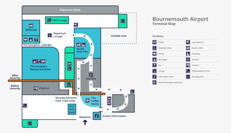 Bournemouth Airport Terminal Map 2025