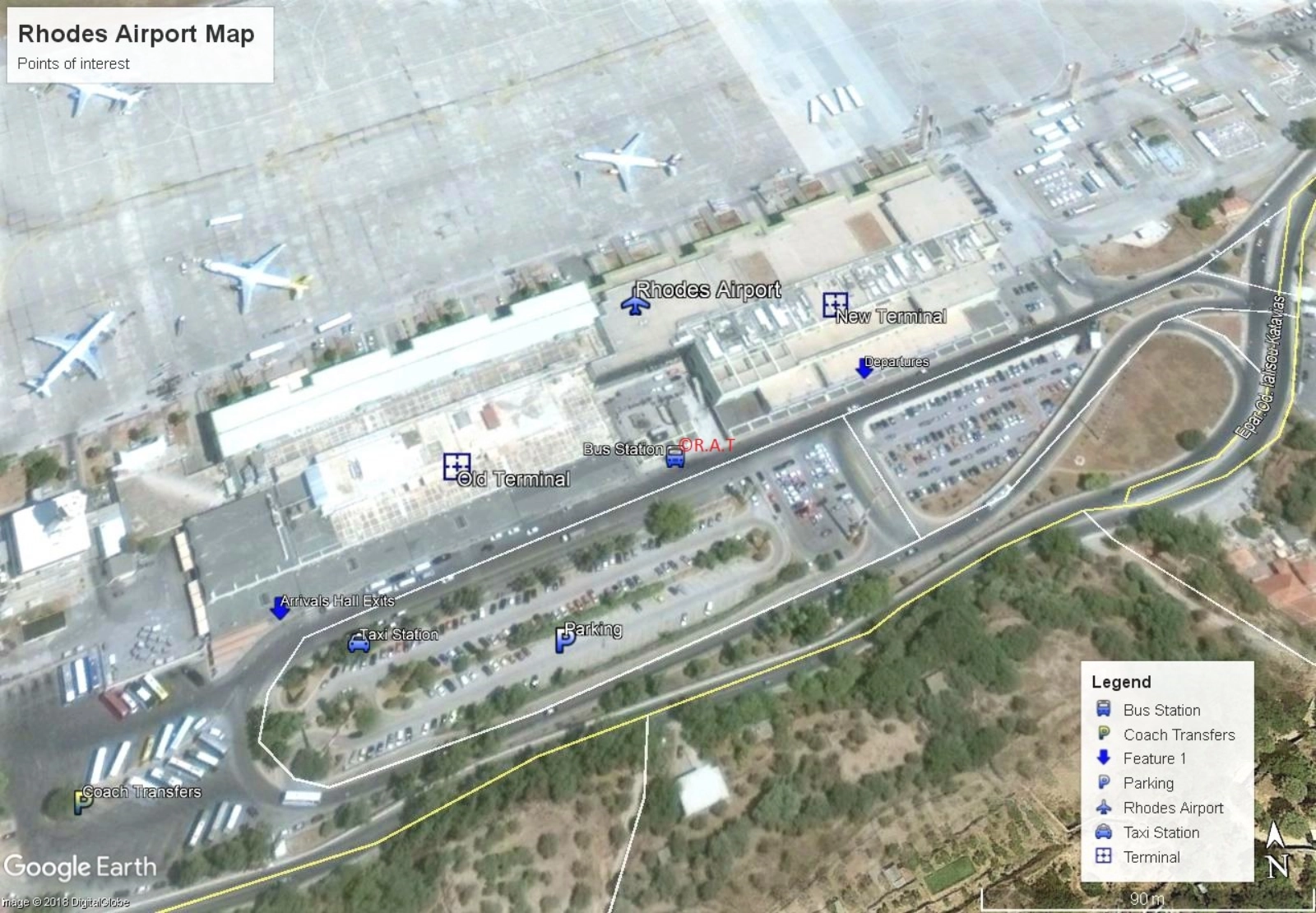 Diagoras Airport Terminal Map 2025