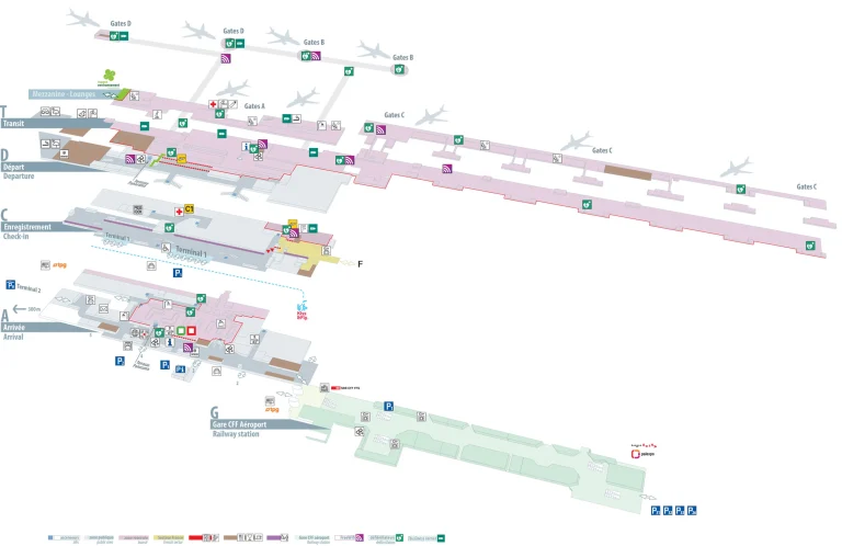 Geneva Cointrin International Airport Map 2025