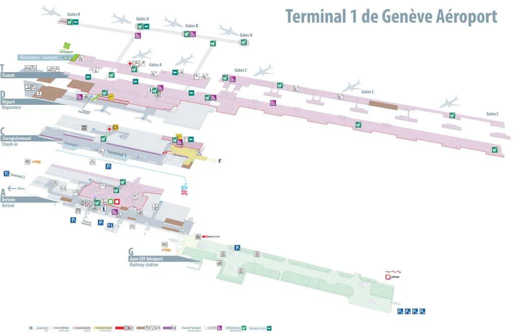 Geneva Cointrin International Airport Terminal 1 Map 2025-2023