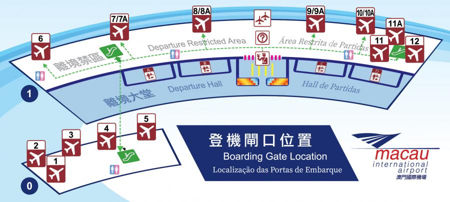 Macau International Airport Terminal Boarding Gates Map 2025-2022