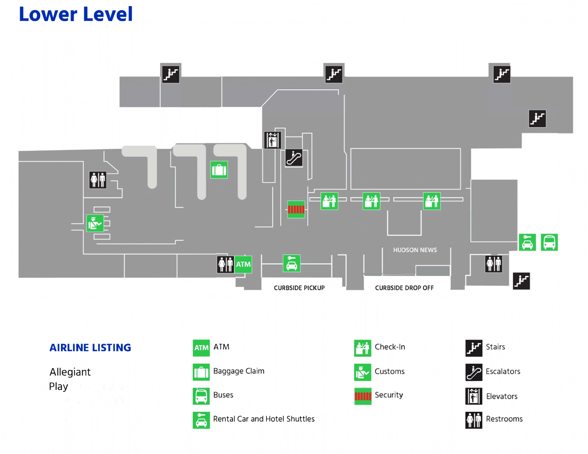 New York Stewart International Airport Terminal Lower Level Map 2025