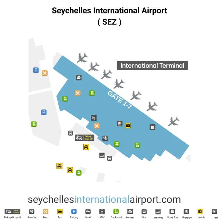 Seychelles International Airport Terminal Map 2025