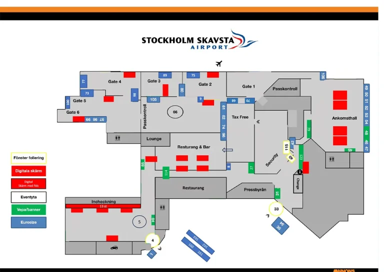 Stockholm Skavsta Airport Map 2025-2017