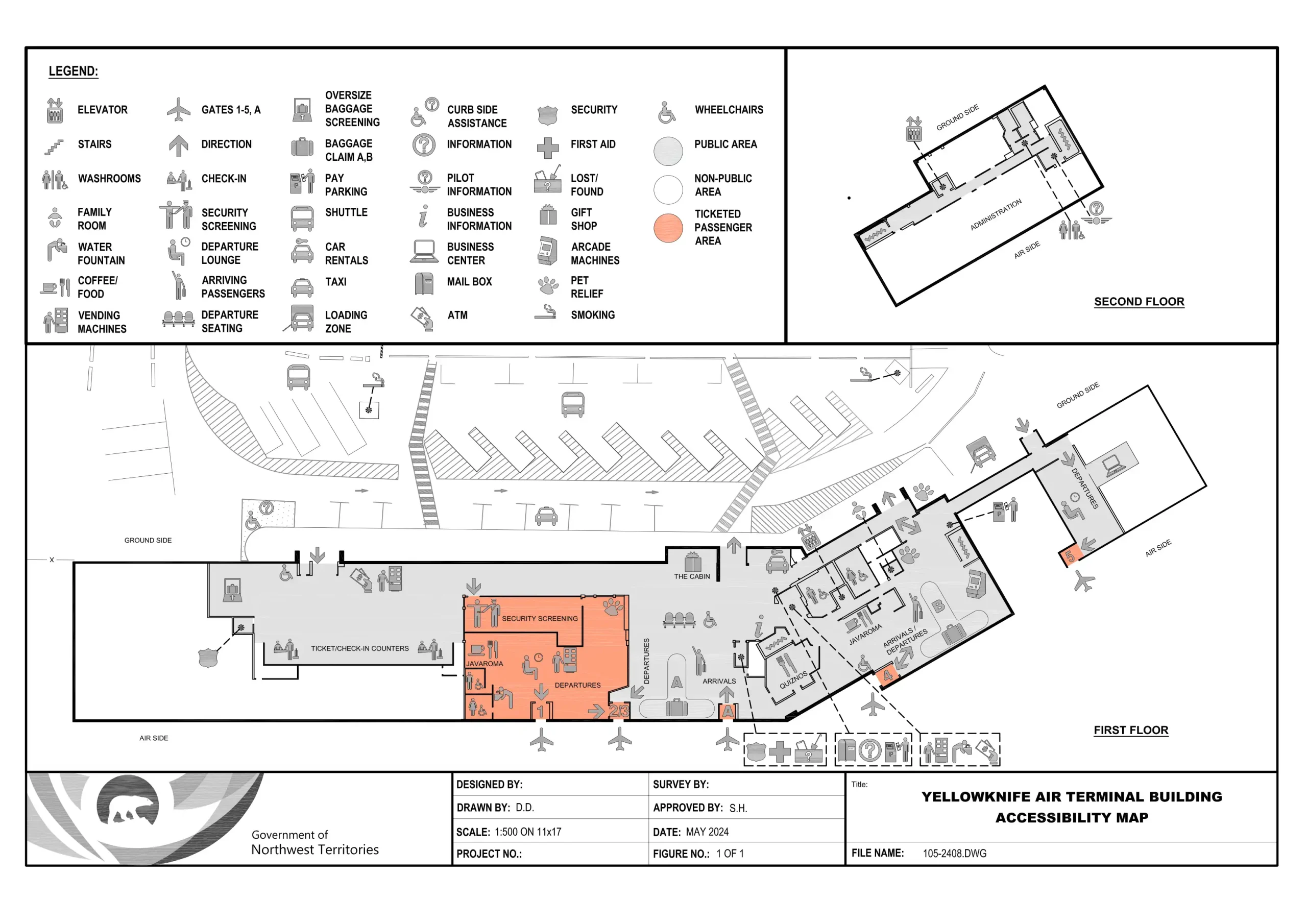 Yellowknife International Airport Terminal Map 2025-2024