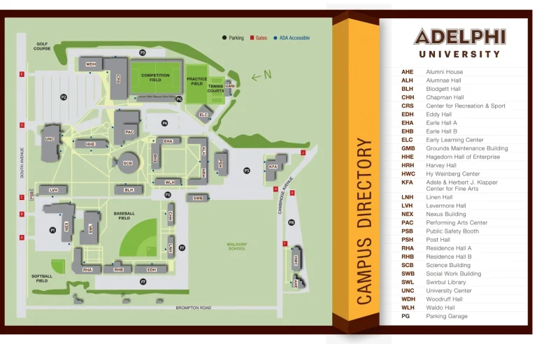 2025 Adelphi University Campus Map