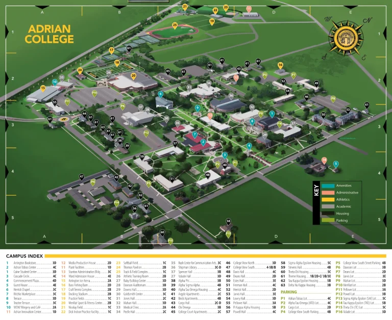 2025 Adrian College Campus Map