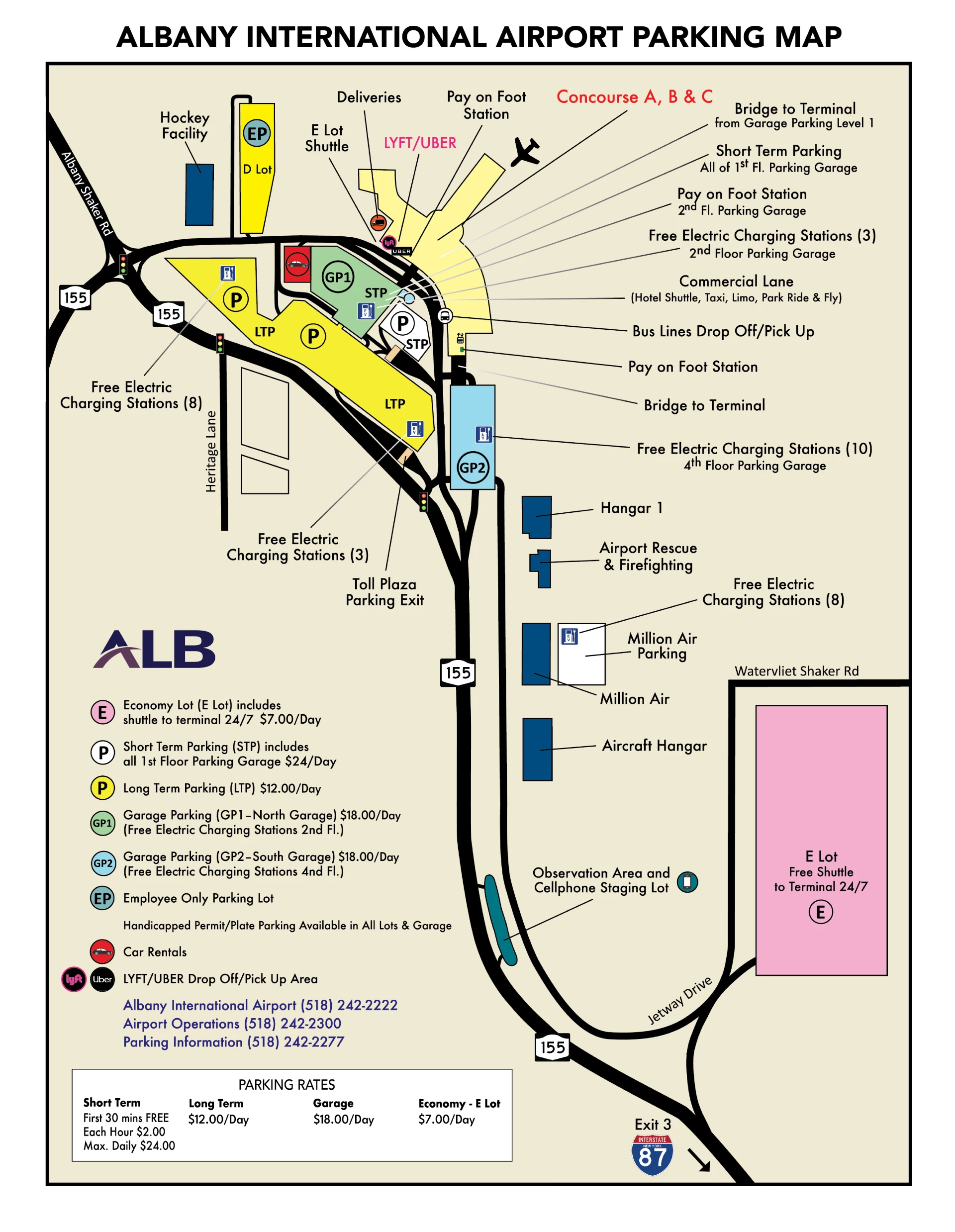 Albany International Airport Ground Transportation Map 2025