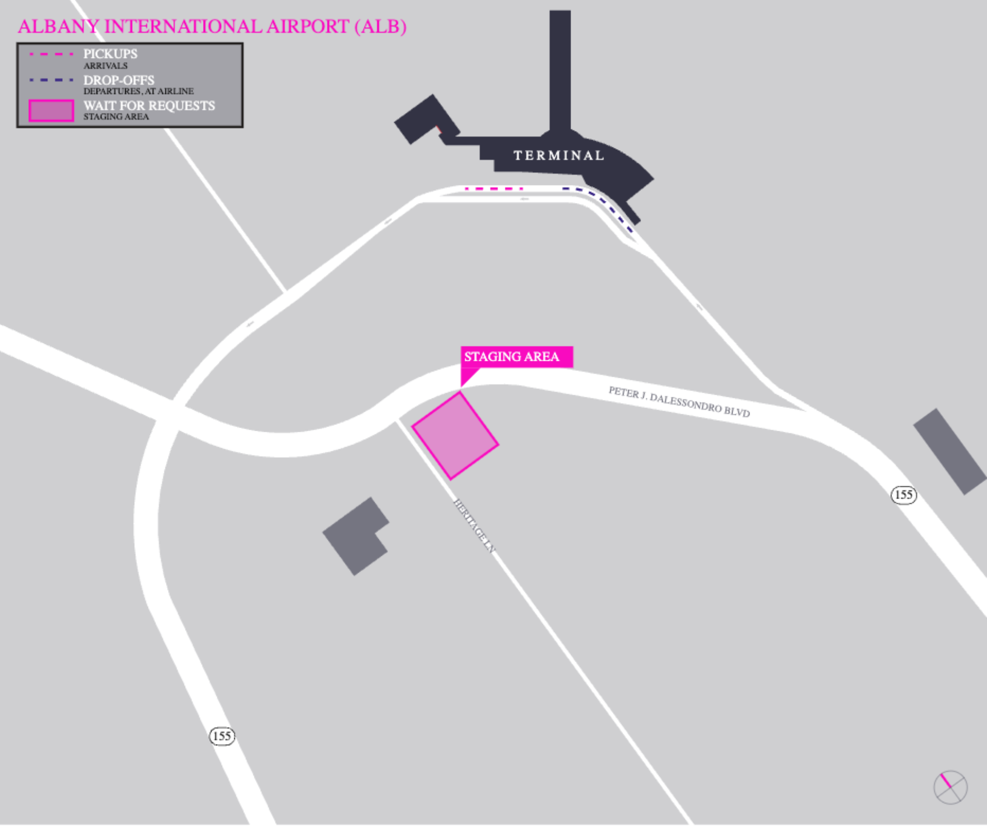 Albany International Airport Lyft Staging Area Map 2025