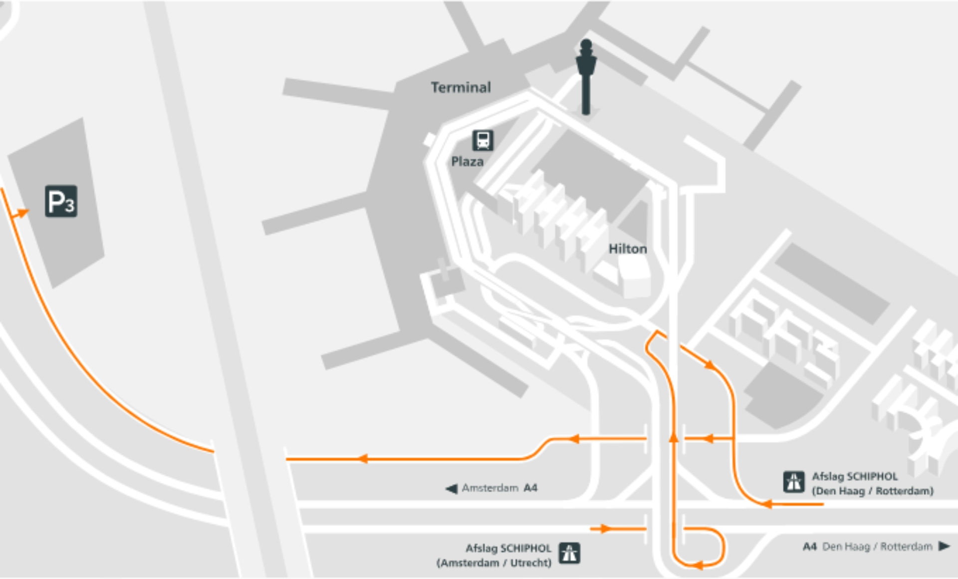 Amsterdam Airport Schiphol Terminal P3 Long Term Unsheltered Parking Map 2025