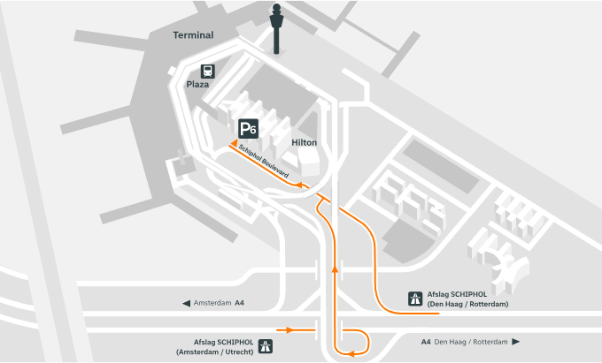 Amsterdam Airport Schiphol Terminal P6 Short Term Valet Unsheltered Parking Map 2025