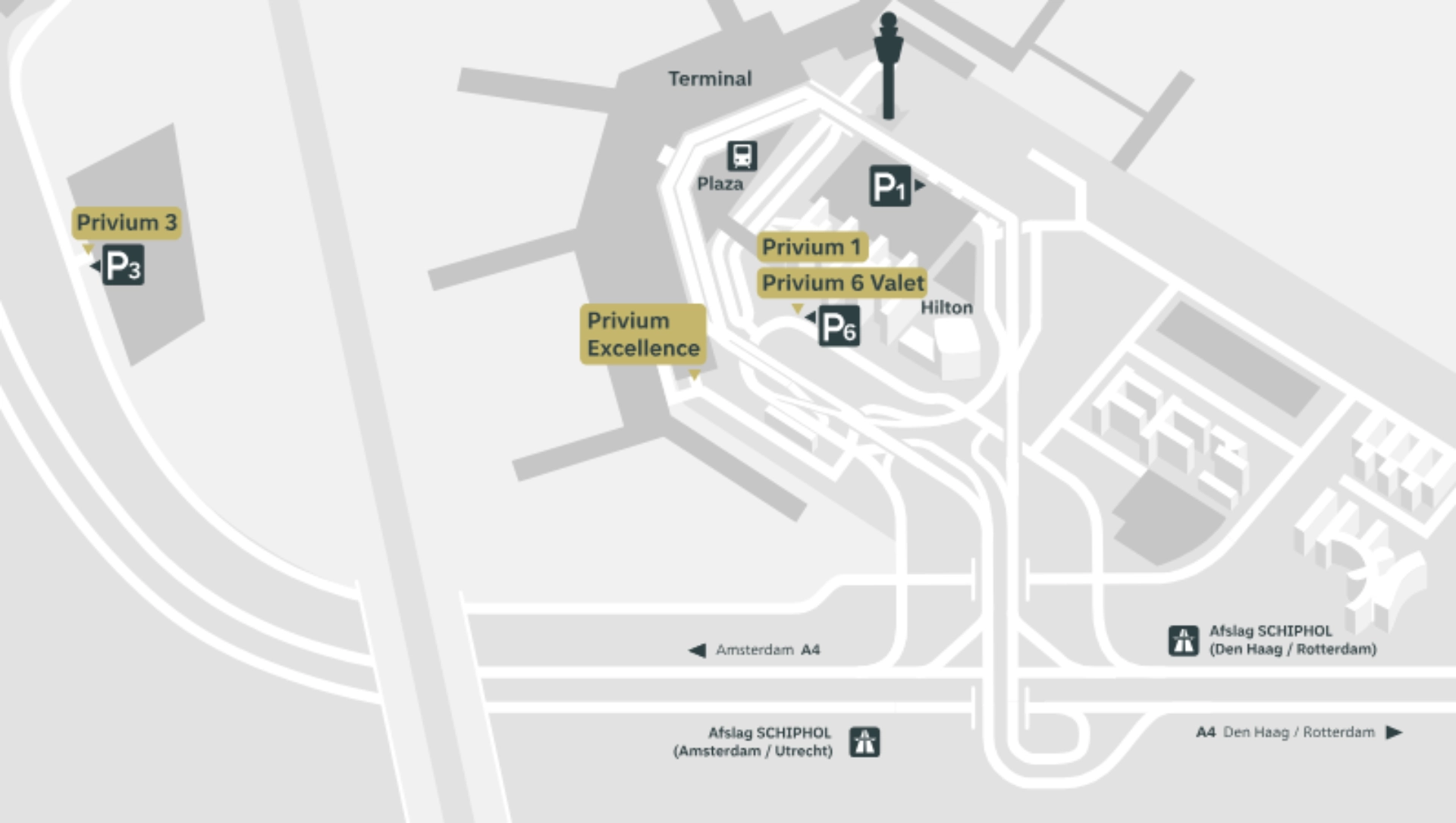 Amsterdam Airport Schiphol Terminal Parking Map 2025