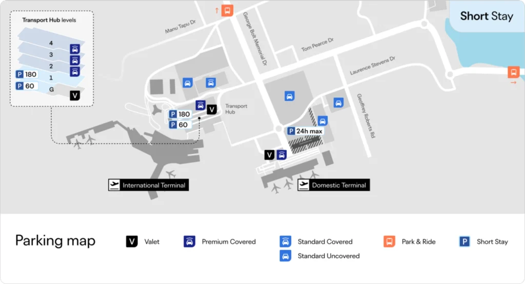 Auckland International Airport Short Stay Parking Map 2025