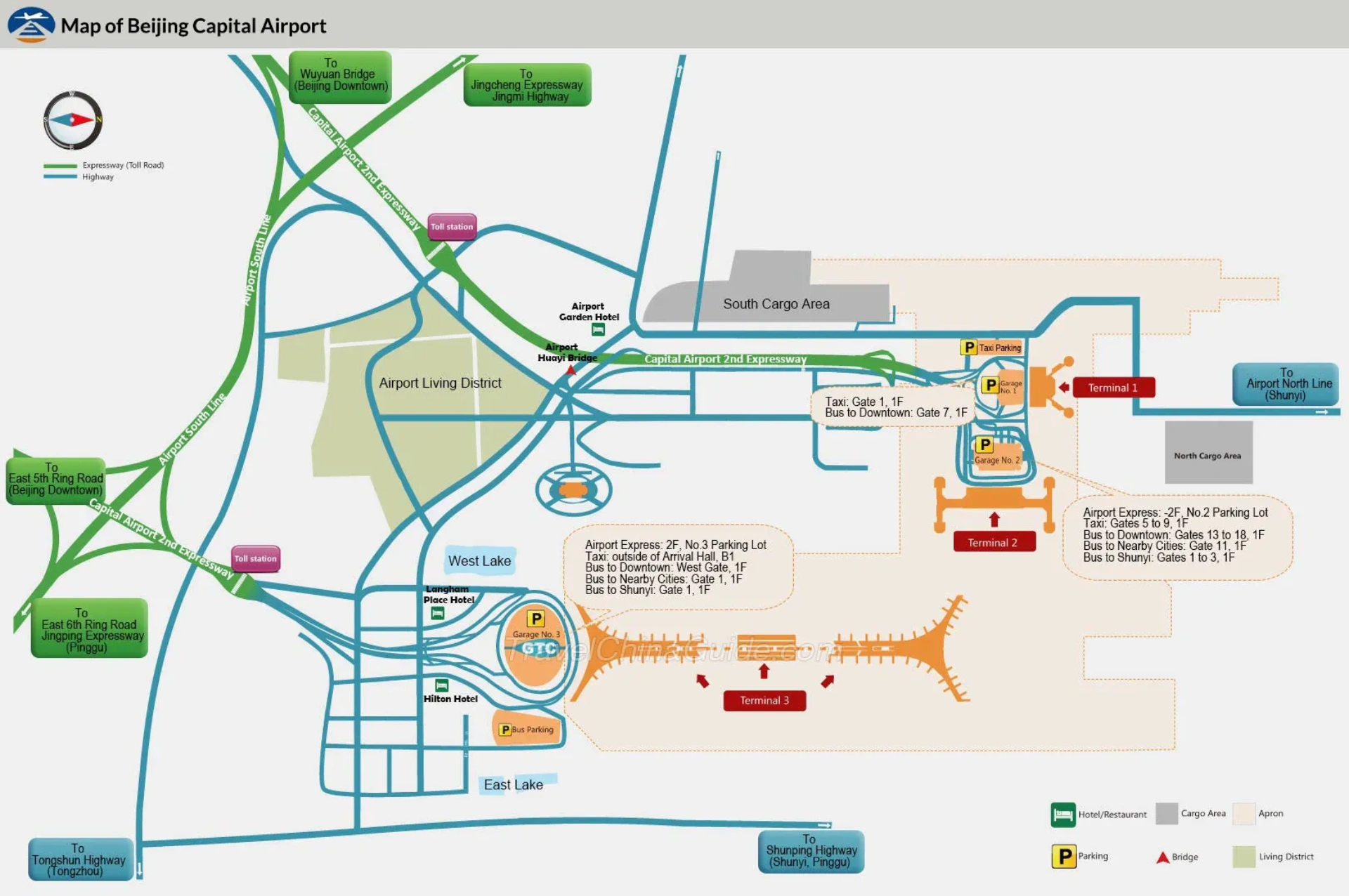 Beijing Capital International Airport Ground Transportation Map 2025